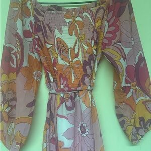 Colorful Smocked Floral dress perfect for summer casual‎ chic vacation whimsical